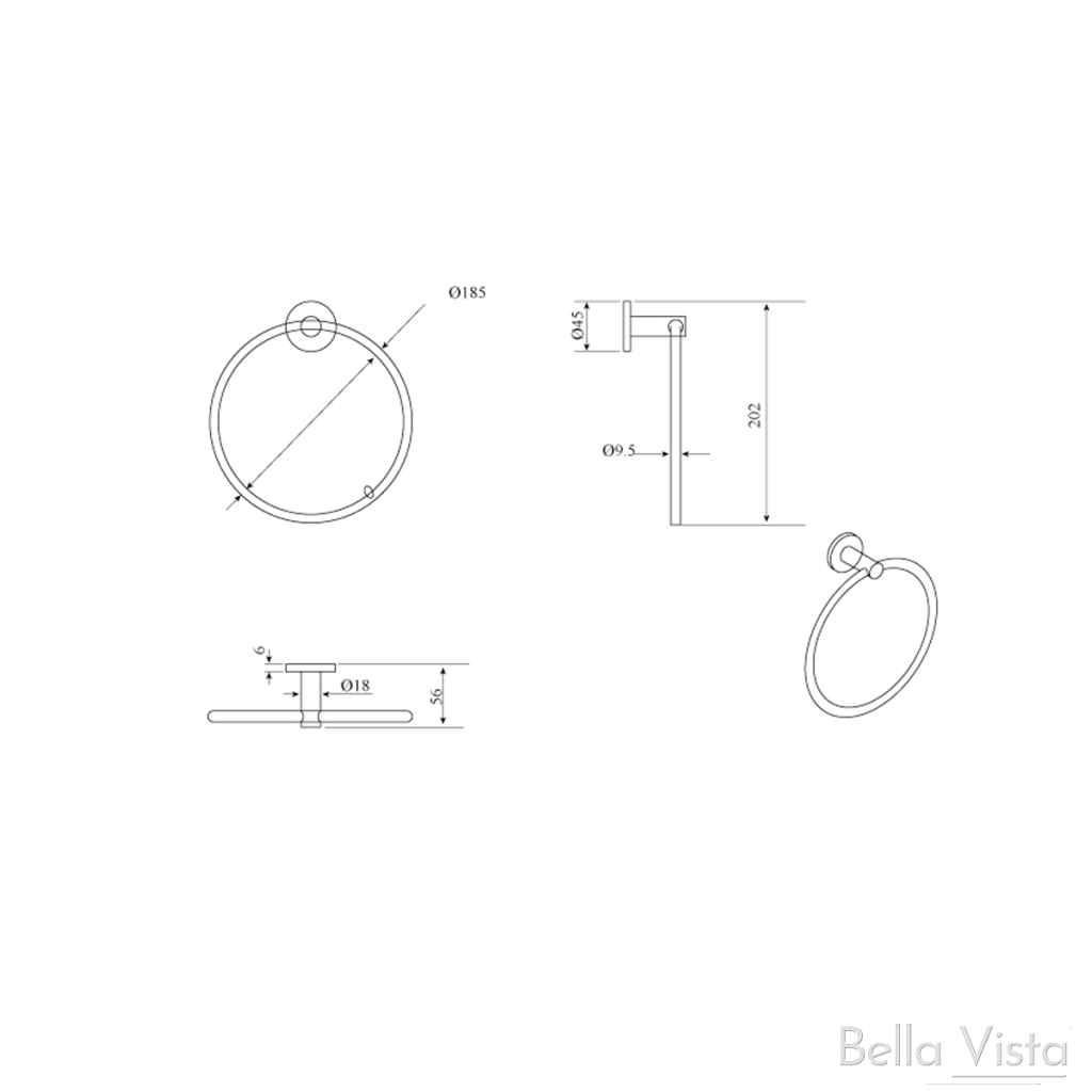 Mica Hand Towel Ring – Gunmetal