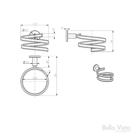 Mica Hair Dryer Holder – Chrome