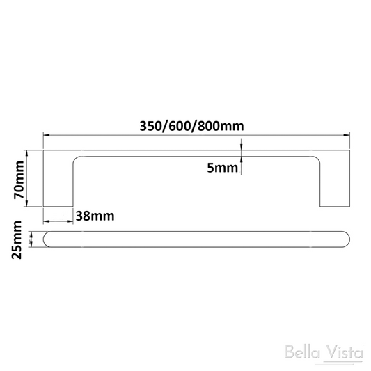 Supra Single Towel Rail 800 – Brushed Nickel