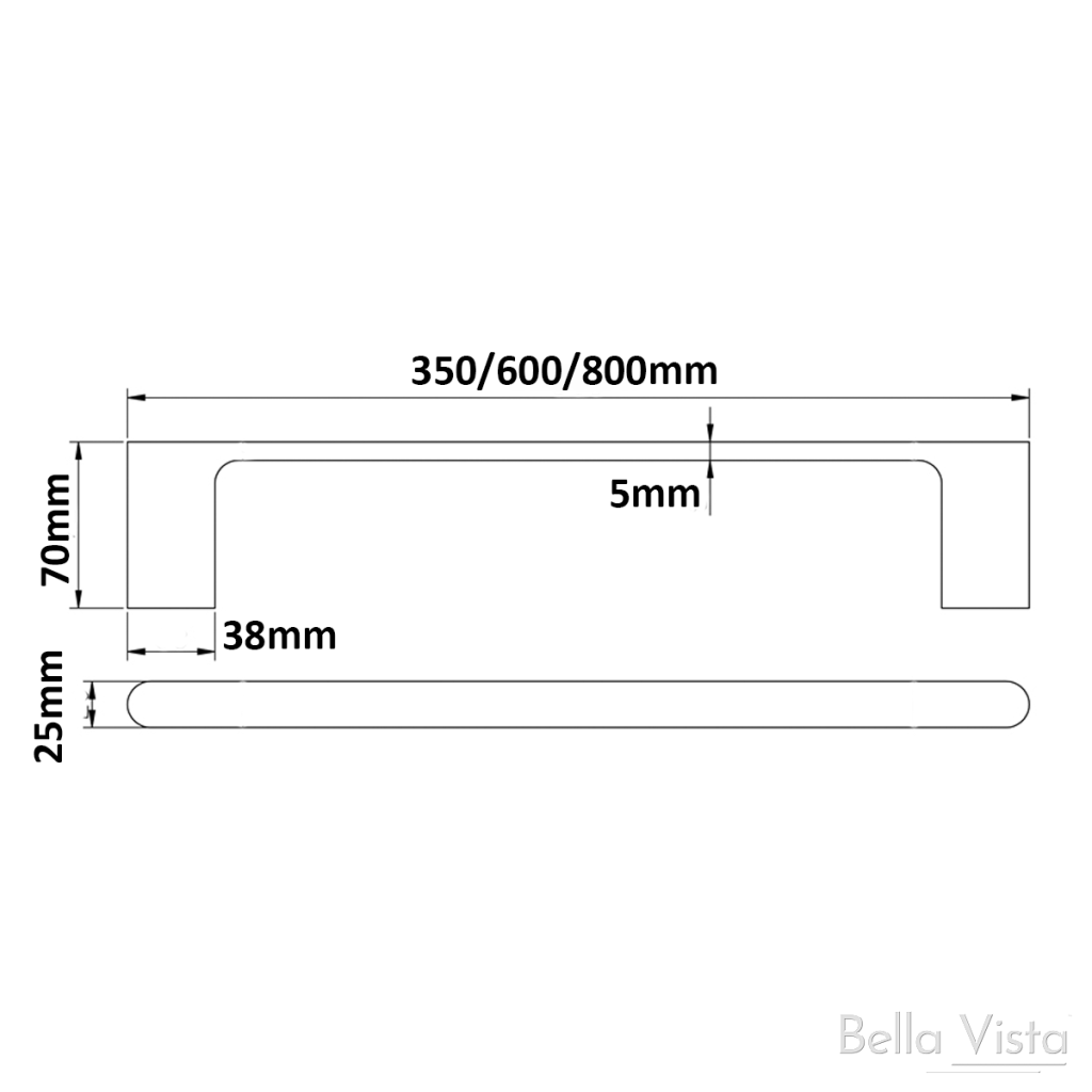 Supra Single Towel Rail 800 – French Gold