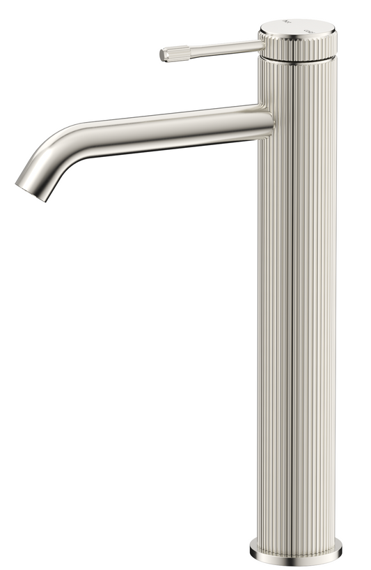 Mica Fluted Tall Basin Mixer – Brushed Nickel