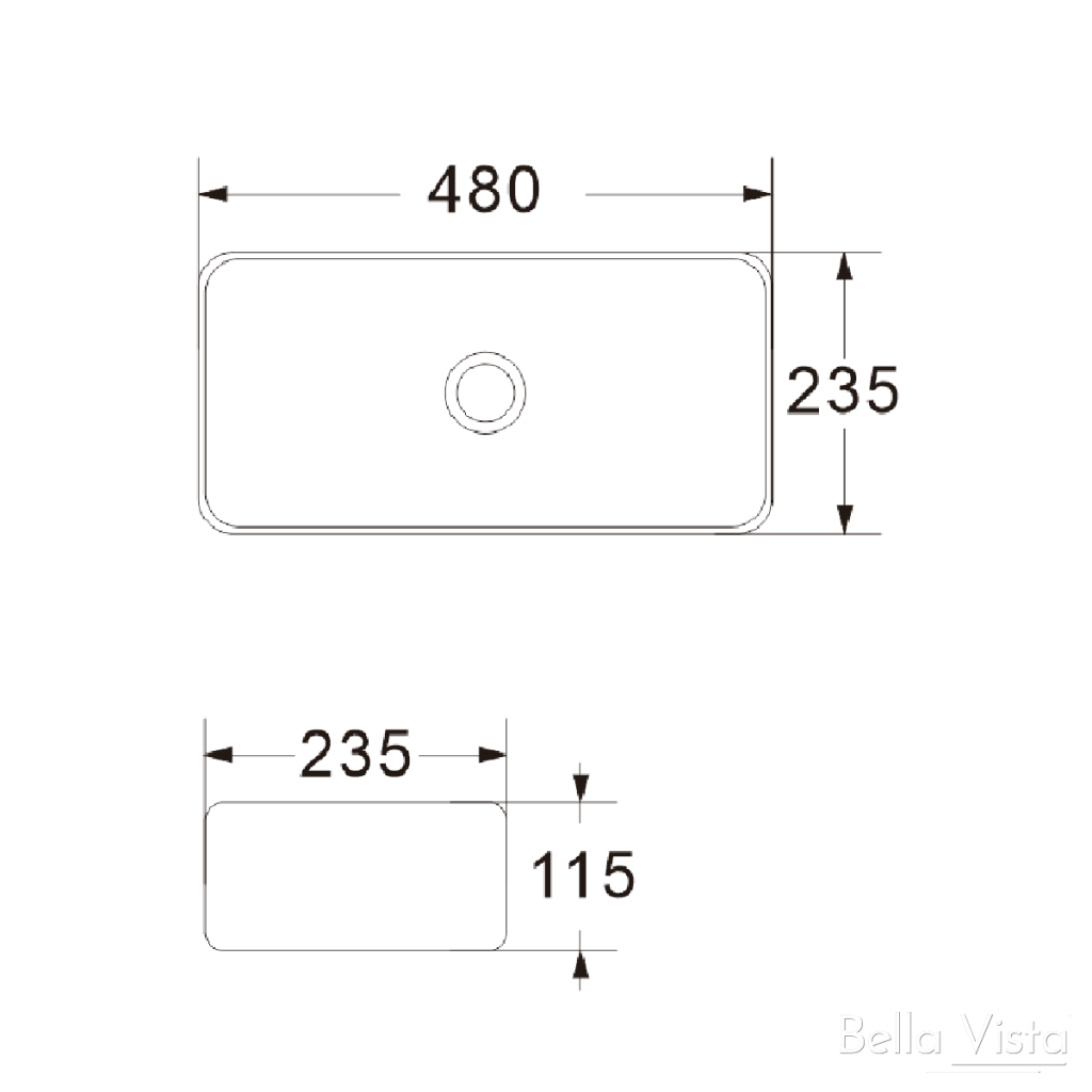 Riva 480 x 230mm – Matte White