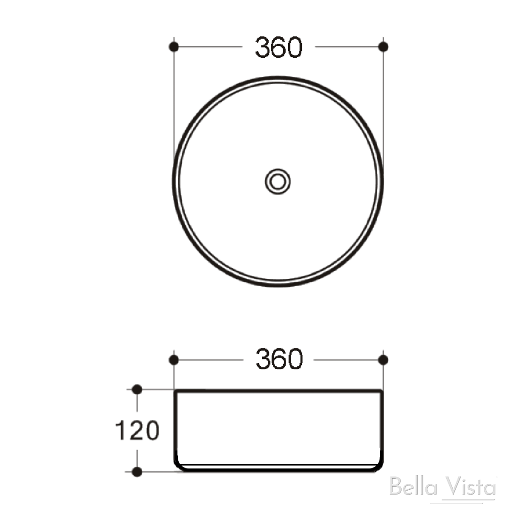 Rotonda 360 x 120mm – White