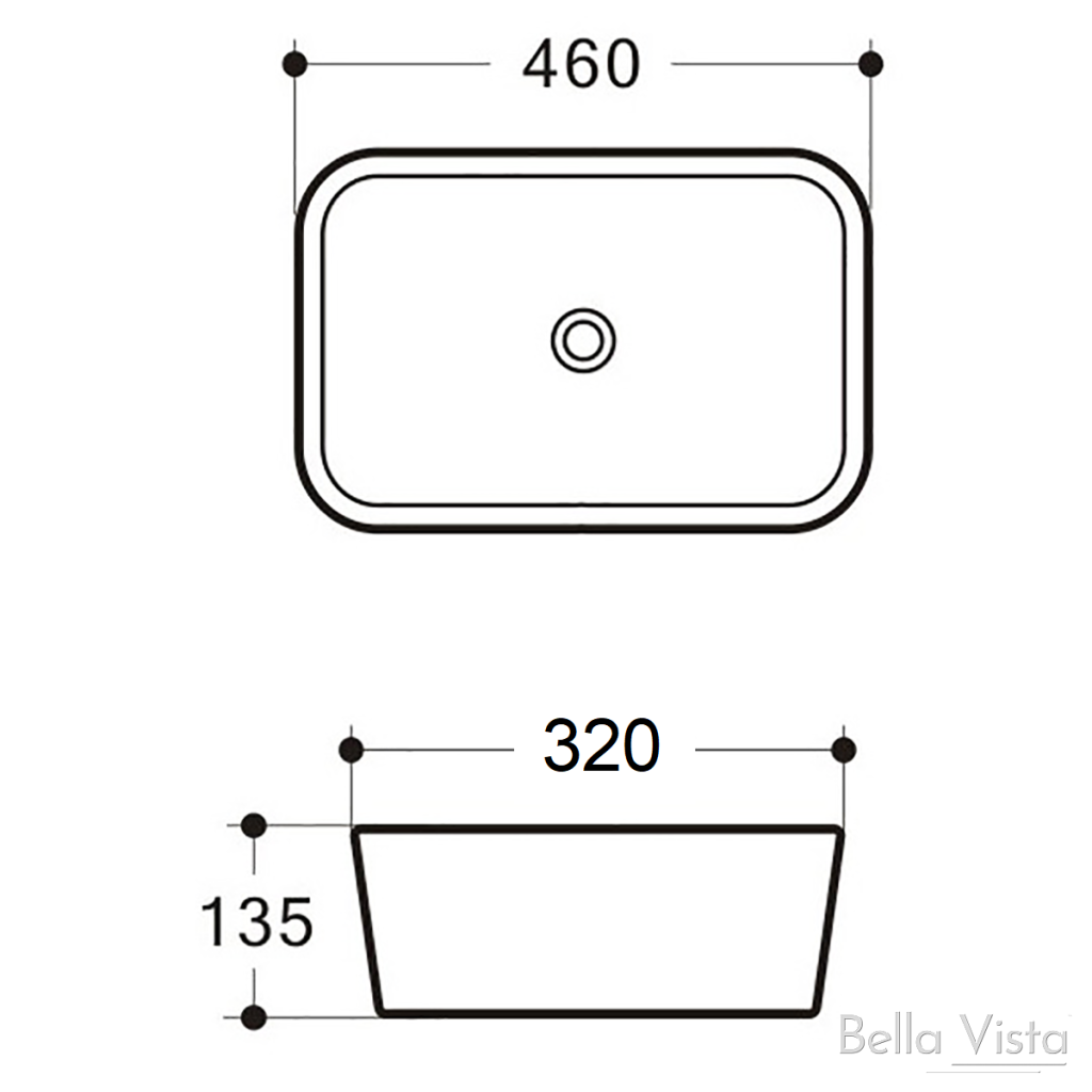 Lina 460 x 320mm – Matte White