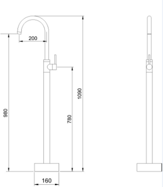 Mica Freestanding Bath Mixer – Brushed Nickel