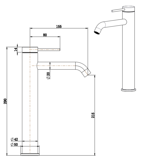 Mica Tall Basin Mixer – French Gold
