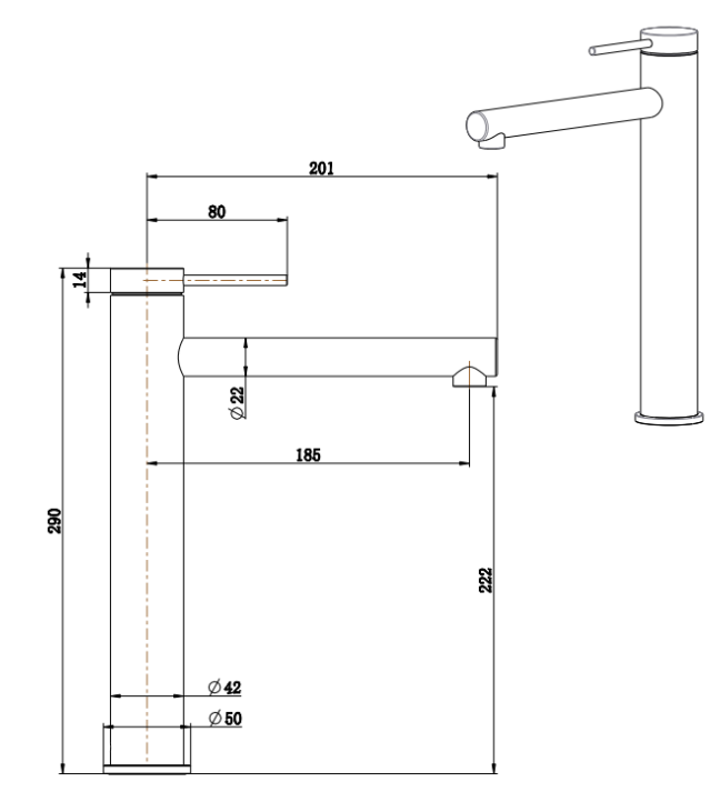 Mica Tall Basin Mixer Straight – Chrome
