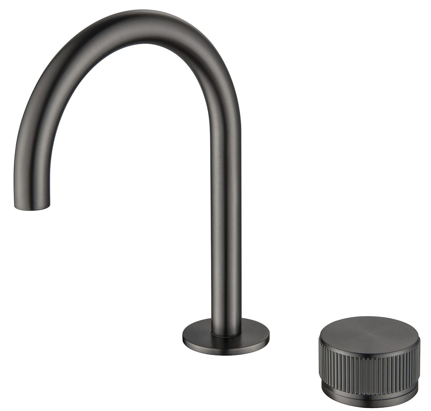 Mica Fluted Gooseneck Hob Basin Mixer Set – Gunmetal
