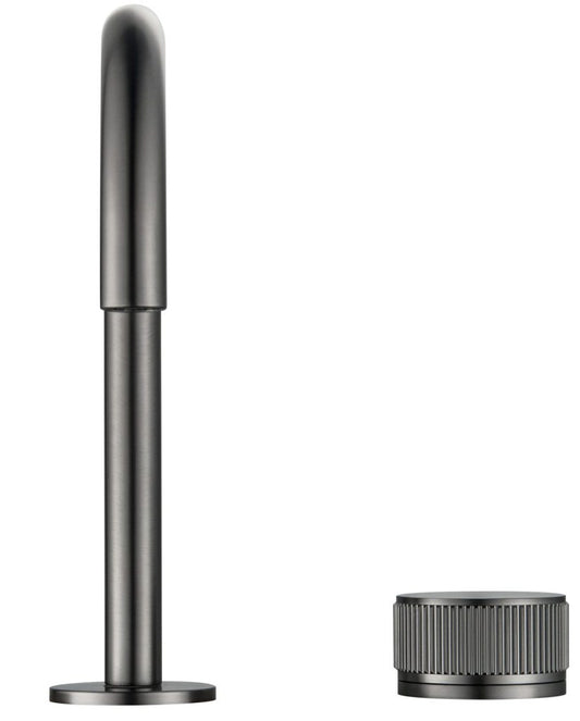 Mica Fluted Gooseneck Hob Basin Mixer Set – Gunmetal