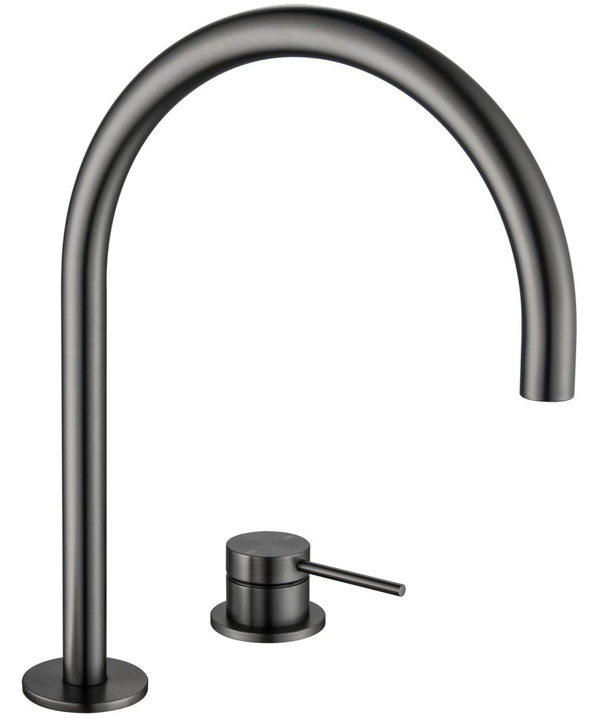 Mica Gooseneck Hob Sink/Basin Mixer Set – Gunmetal