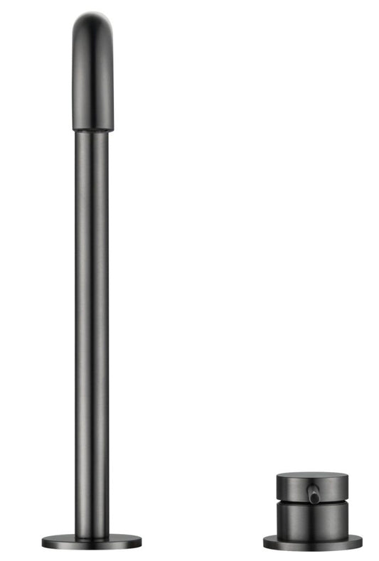 Mica Soft-Square Hob Sink/Basin Mixer Set – Gunmetal