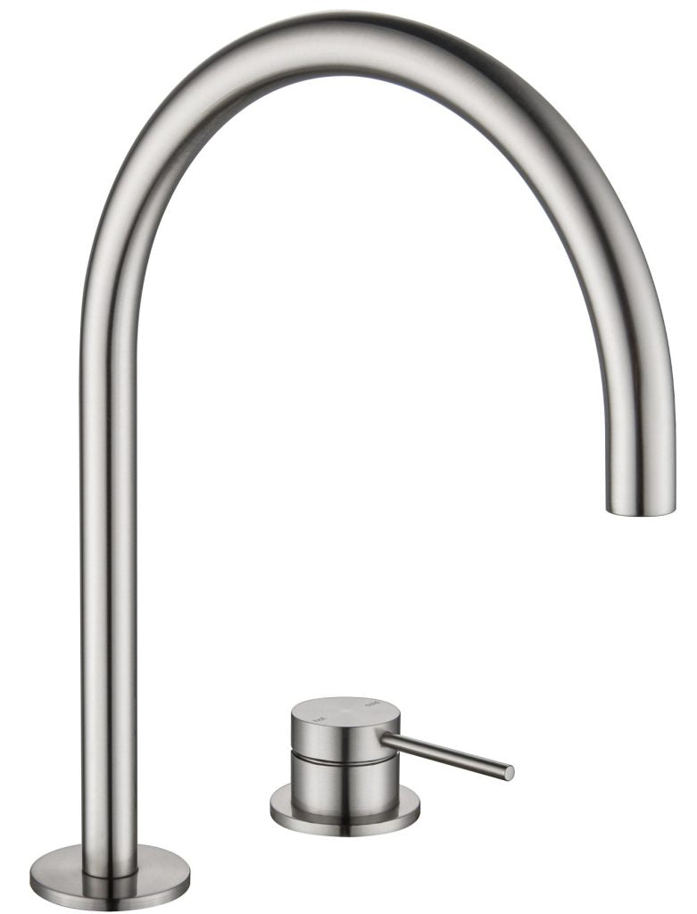 Mica Gooseneck Hob Sink/Basin Mixer Set – Brushed Nickel