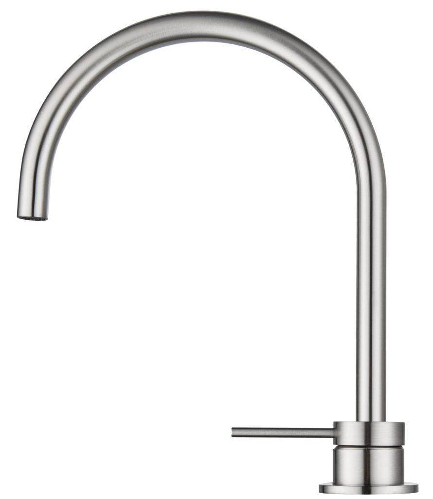 Mica Gooseneck Hob Sink/Basin Mixer Set – Brushed Nickel