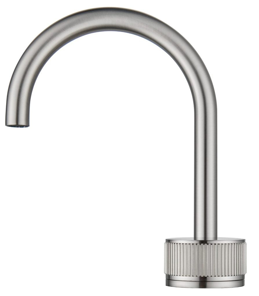 Mica Fluted Soft-Square Hob Basin Mixer Set – Brushed Nickel