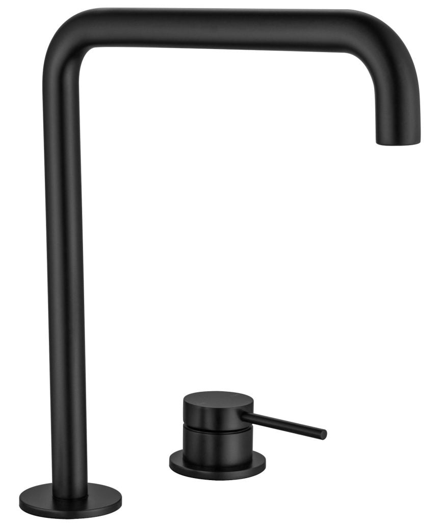 Mica Soft-Square Hob Sink/Basin Mixer Set – Black