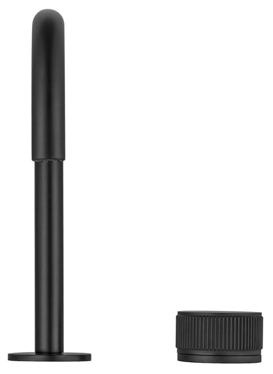 Mica Fluted Gooseneck Hob Basin Mixer Set – Black