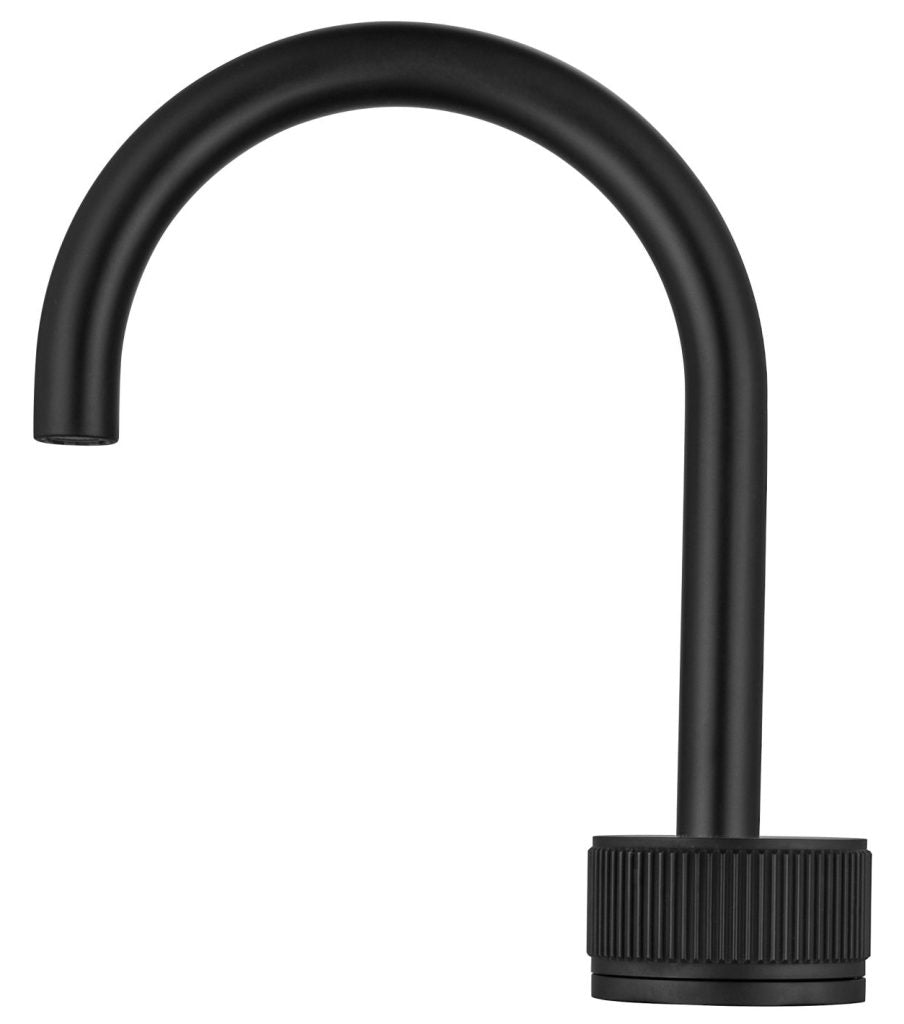 Mica Fluted Soft-Square Hob Basin Mixer Set – Black