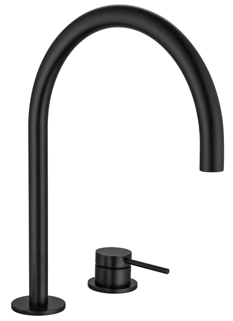 Mica Gooseneck Hob Sink/Basin Mixer Set – Black