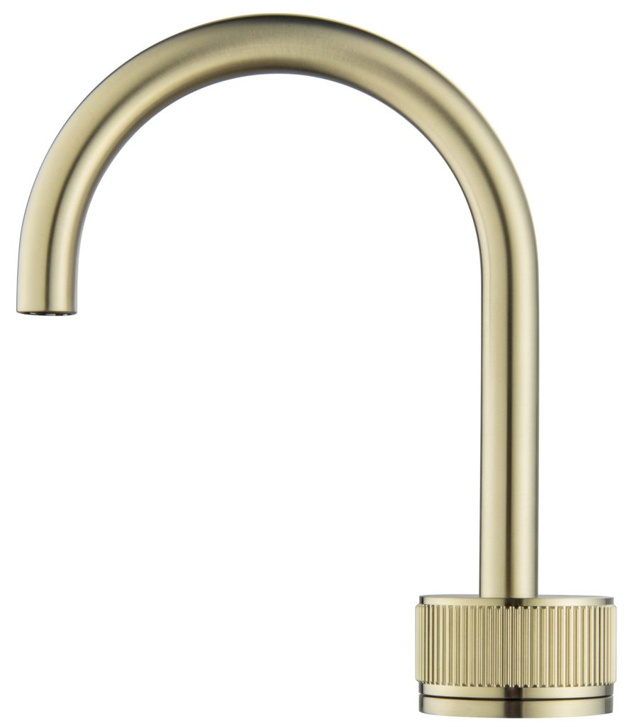 Mica Fluted Soft-Square Hob Basin Mixer Set – French Gold