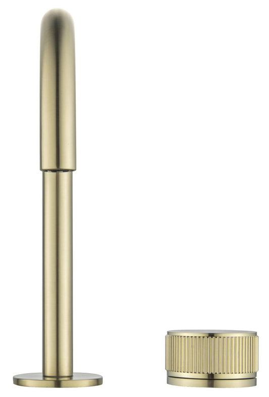 Mica Fluted Soft-Square Hob Basin Mixer Set – French Gold