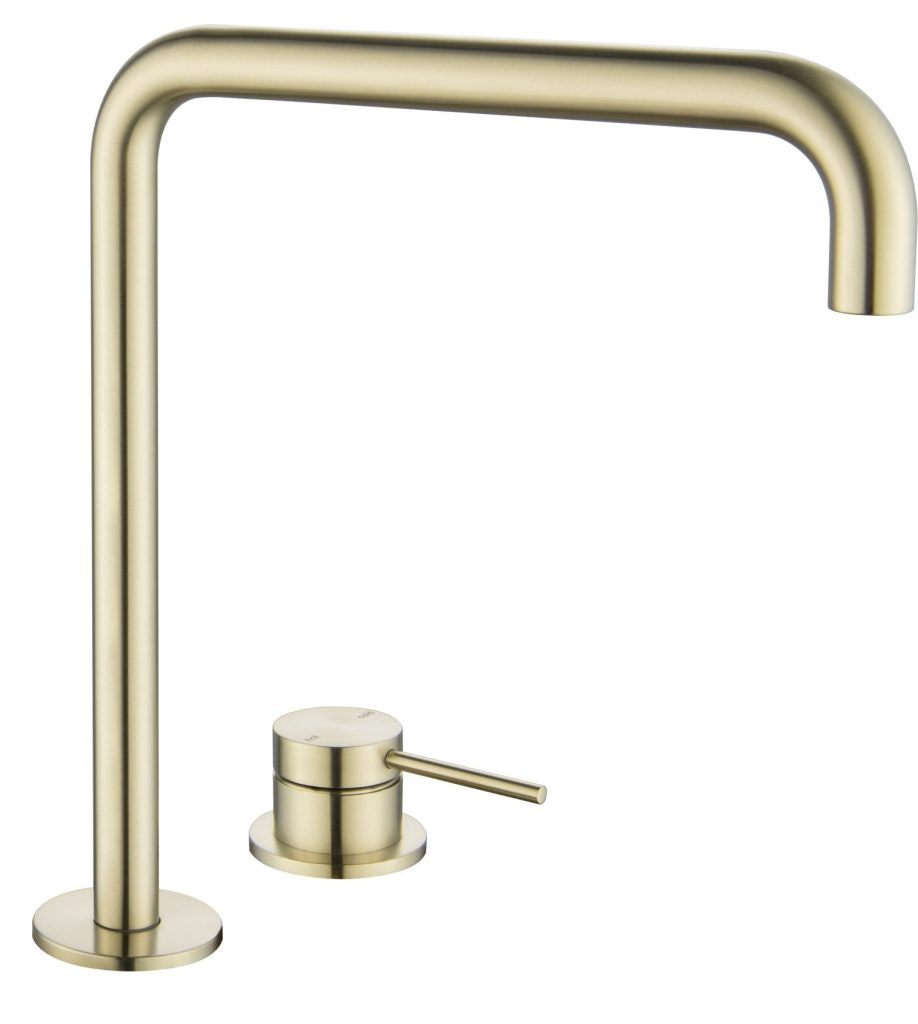 Mica Soft-Square Hob Sink/Basin Mixer Set – French Gold