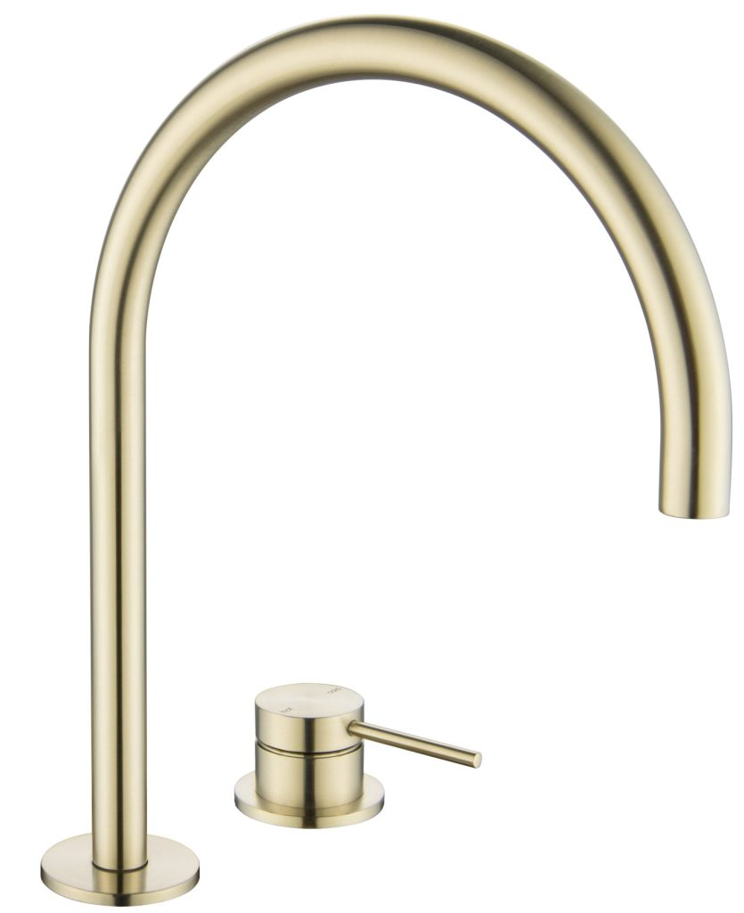 Mica Gooseneck Hob Sink/Basin Mixer Set – French Gold