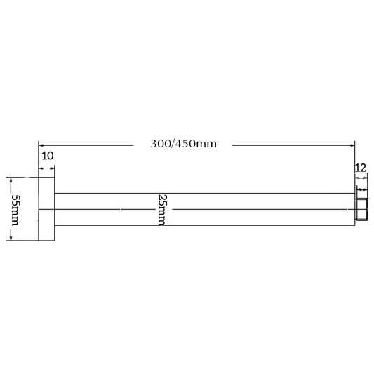 Mica Ceiling Arm - 300/450mm – Gunmetal