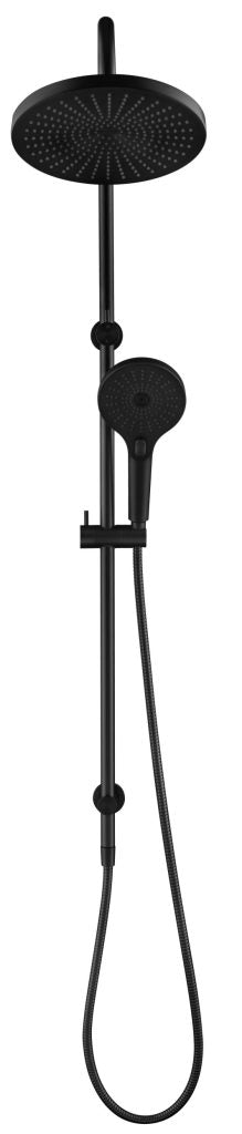 Mica Gooseneck Dual Shower Rail – Black