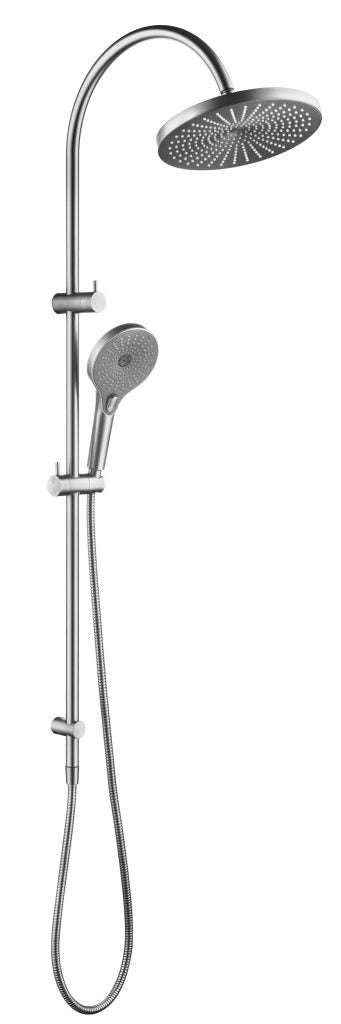 Mica Gooseneck Dual Shower Rail – Brushed Nickel