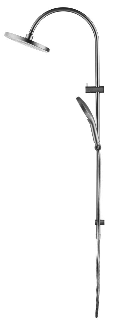 Mica Gooseneck Dual Shower Rail – Brushed Nickel