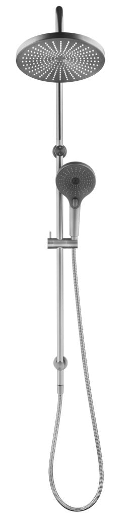 Mica Gooseneck Dual Shower Rail – Brushed Nickel