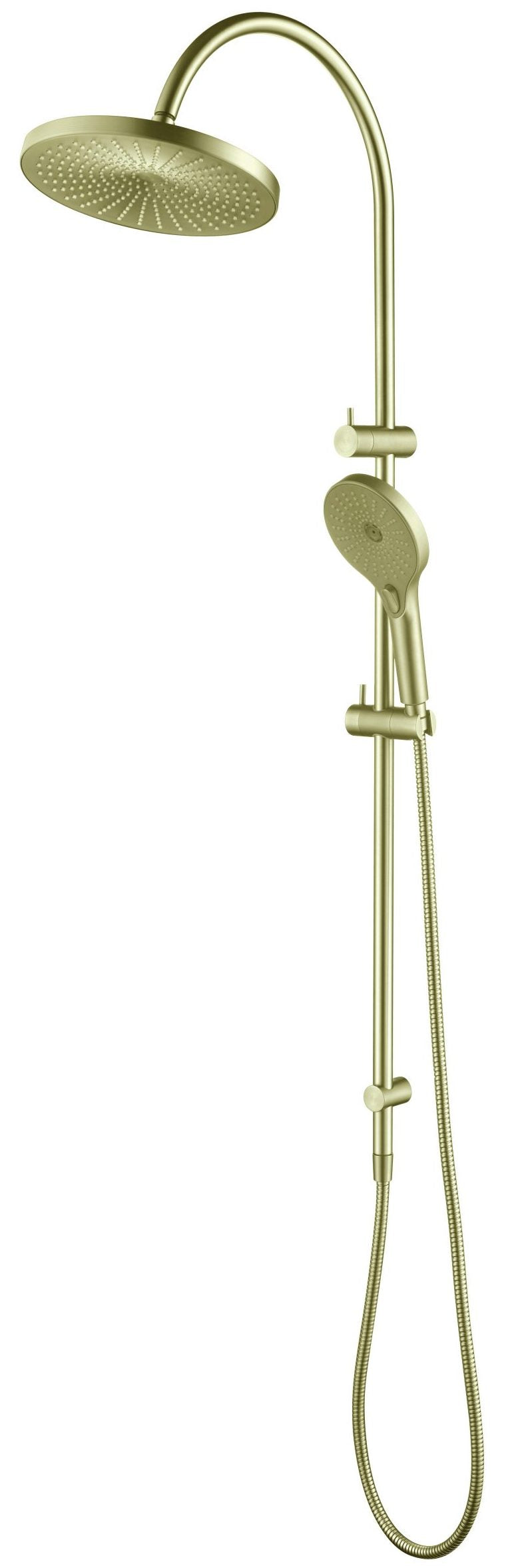 Mica Gooseneck Dual Shower Rail – French Gold