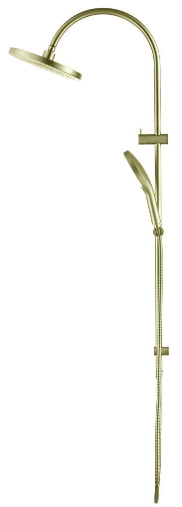 Mica Gooseneck Dual Shower Rail – French Gold