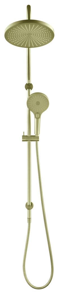 Mica Gooseneck Dual Shower Rail – French Gold