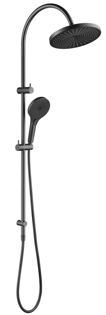 Mica Gooseneck Dual Shower Rail – Gunmetal