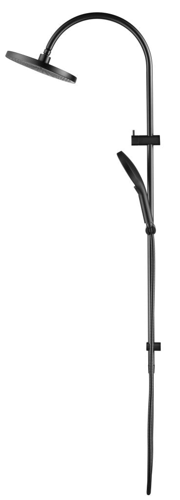 Mica Gooseneck Dual Shower Rail – Gunmetal