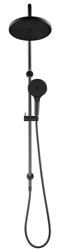 Mica Gooseneck Dual Shower Rail – Gunmetal