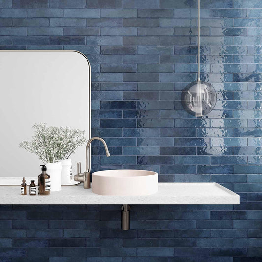 Lustro Blue Glossy 6x24