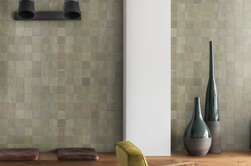 Zellige Muted Olive Gloss 10x10