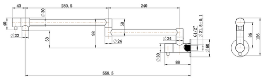 Mica Heritage Pot Filler – Brushed Nickel
