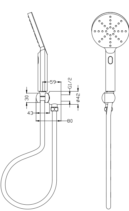 Mica Wide Hand Shower – Chrome