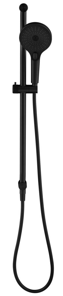 Mica Fluted Shower Rail - Inbuilt Inlet – Black