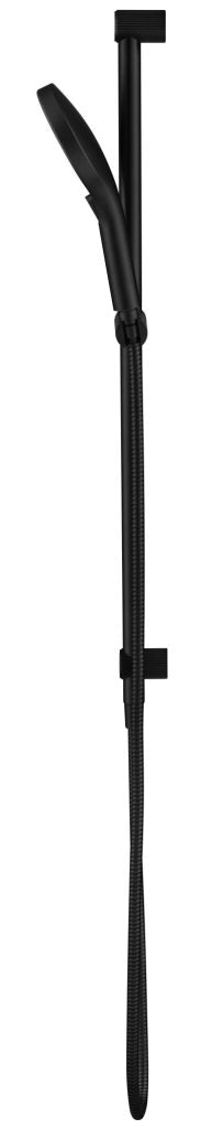 Mica Fluted Shower Rail - Inbuilt Inlet – Black