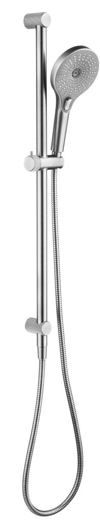 Mica Fluted Shower Rail - Inbuilt Inlet – Brushed Nickel