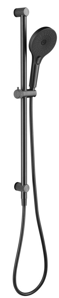 Mica Fluted Shower Rail - Inbuilt Inlet – Gunmetal