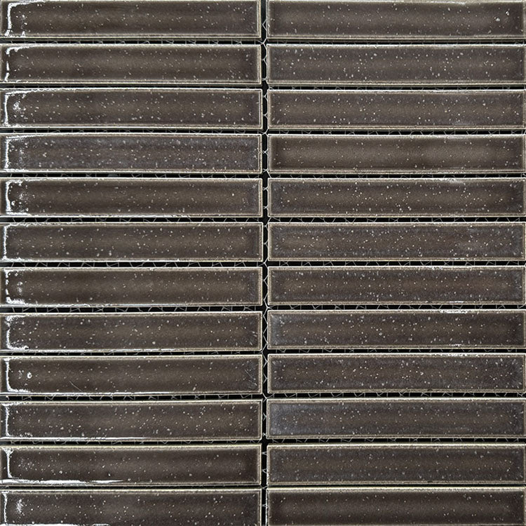 Sabi Finger Mosaic Charcoal Glazed Gloss 30x30 2.2x14.7