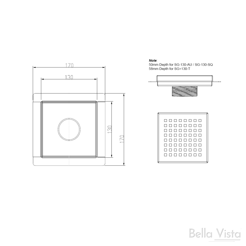 Zenon Shower Grate 1800 – Stainless Steel