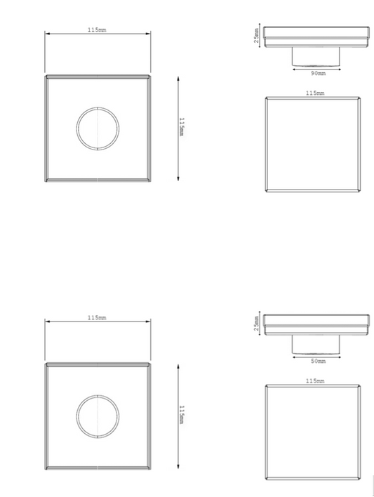 Project Shower Grate - Mini - Tile Insert 115 – Black