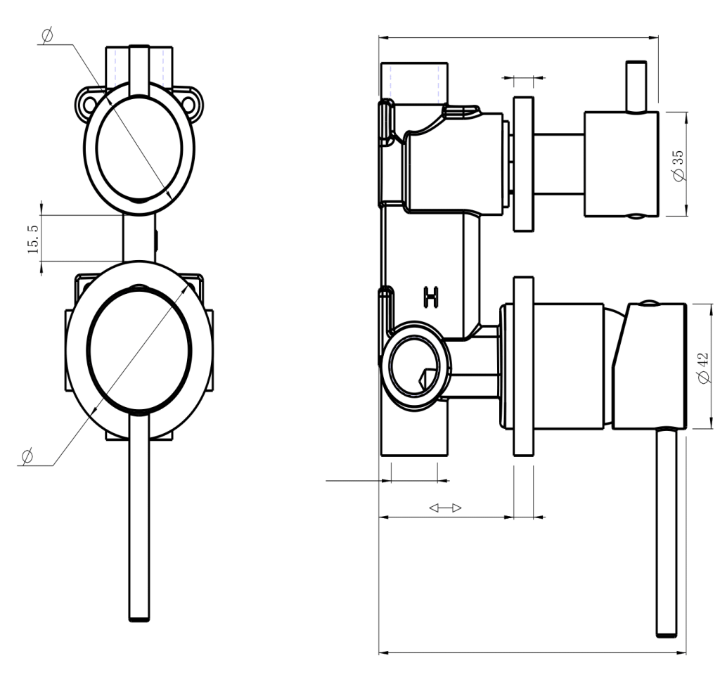 LVB Mica Shower Mixer Diverter - 2P