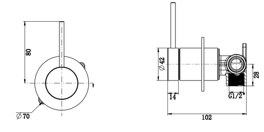 Mica Shower Mixer - Reverse - TRIM KIT ONLY – French Gold
